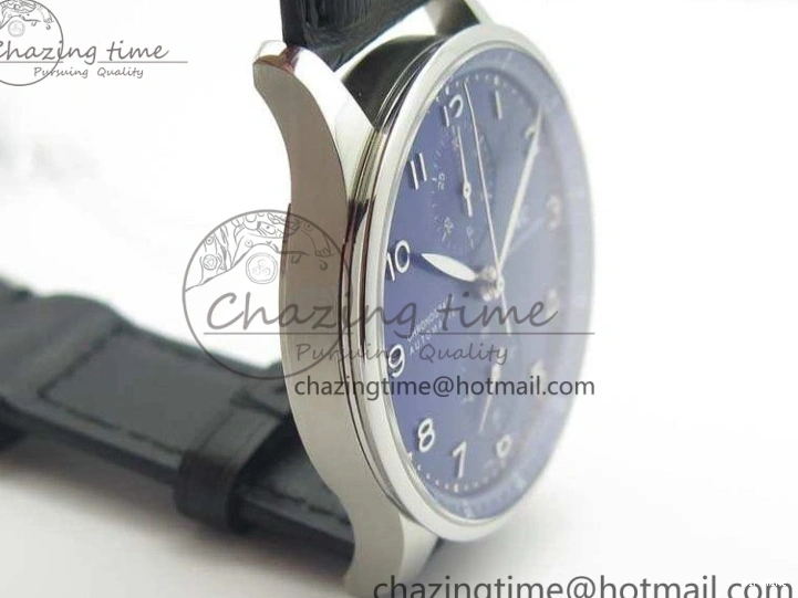 MIROTIME 0421 MoistureWicking Portuguese IW371491 ZF 1:1 Best Edition SS Blue Dial On Leather Strap A79350 (Slim Movement) V 7221